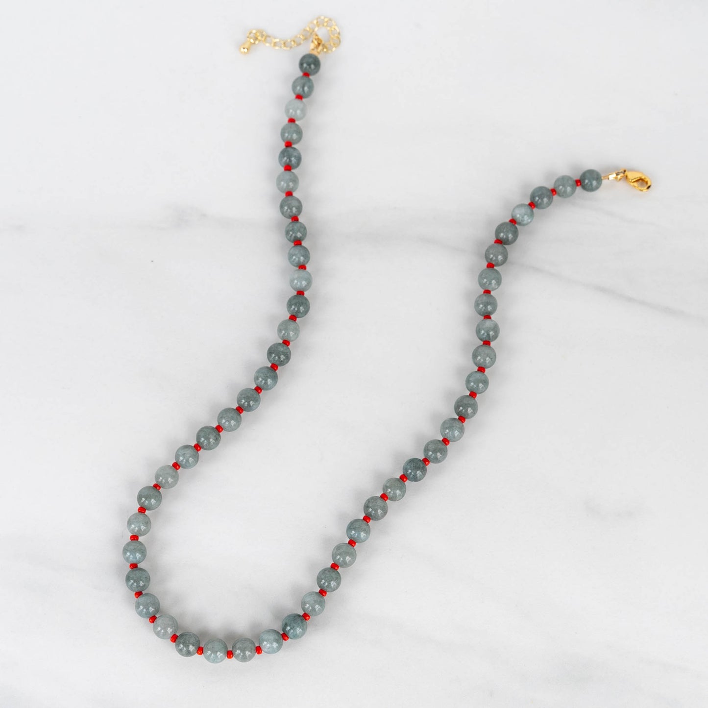 Cloud Necklace | Round Gemstone and Seed Bead Necklace