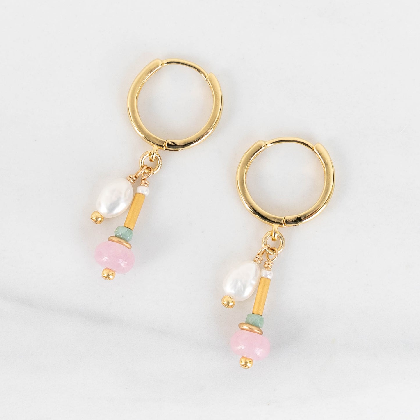 Gold Hoop Drop Earrings