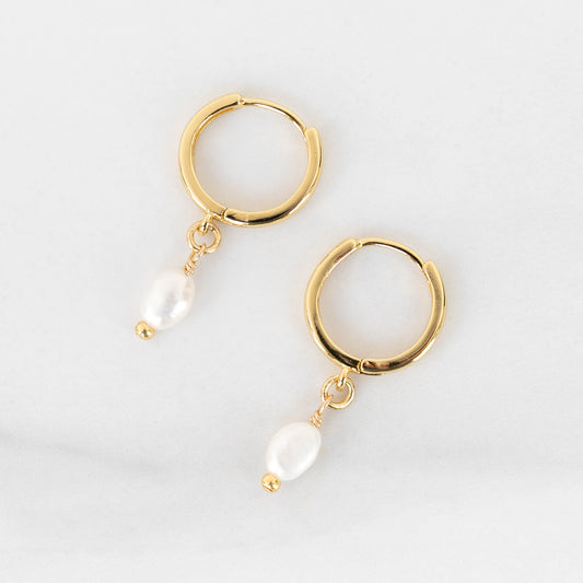 Gold Hoop Drop Earrings