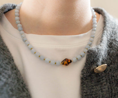 Hazel Necklace | Blue Gemstone Beaded Necklace