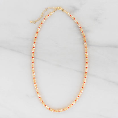 Birch Necklace | Natural Mother of Pearl Beaded Necklace