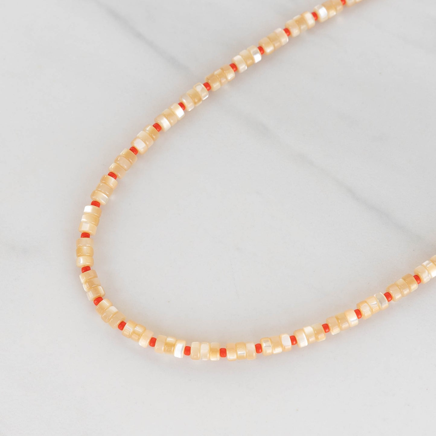 Birch Necklace | Natural Mother of Pearl Beaded Necklace