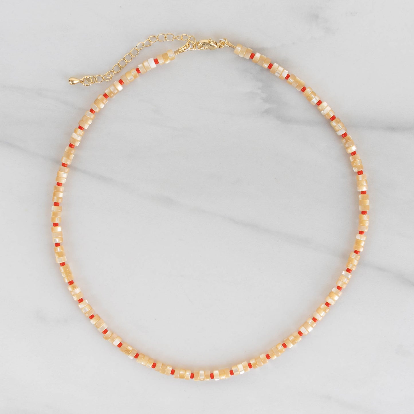 Birch Necklace | Natural Mother of Pearl Beaded Necklace