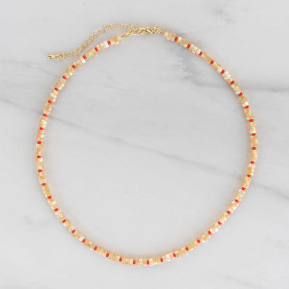 Birch Necklace | Natural Mother of Pearl Beaded Necklace