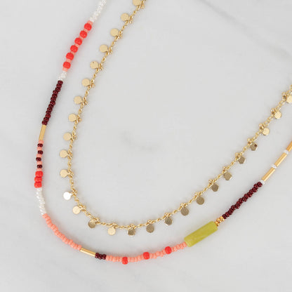 Sunset Necklace | Colorful Seed Bead Necklace