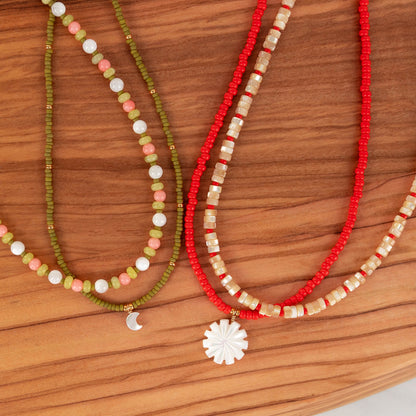 Birch Necklace | Natural Mother of Pearl Beaded Necklace