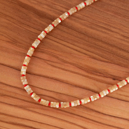 Birch Necklace | Natural Mother of Pearl Beaded Necklace