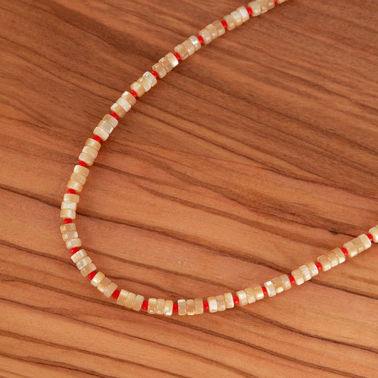 Birch Necklace | Natural Mother of Pearl Beaded Necklace