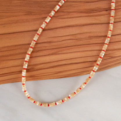 Birch Necklace | Natural Mother of Pearl Beaded Necklace