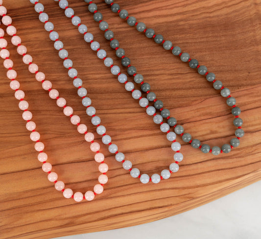 Cloud Necklace | Round Gemstone and Seed Bead Necklace