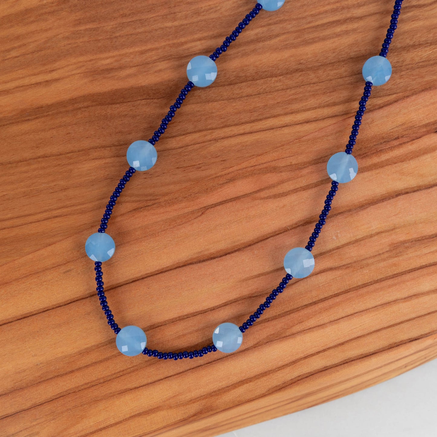 Bluebell Necklace | Blue Gemstone and Seed Bead Necklace
