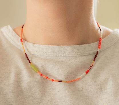 Sunset Necklace | Colorful Seed Bead Necklace