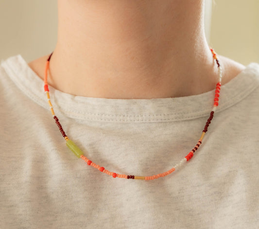 Sunset Necklace | Colorful Seed Bead Necklace
