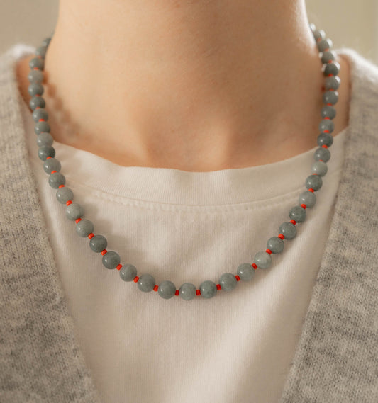 Cloud Necklace | Round Gemstone and Seed Bead Necklace