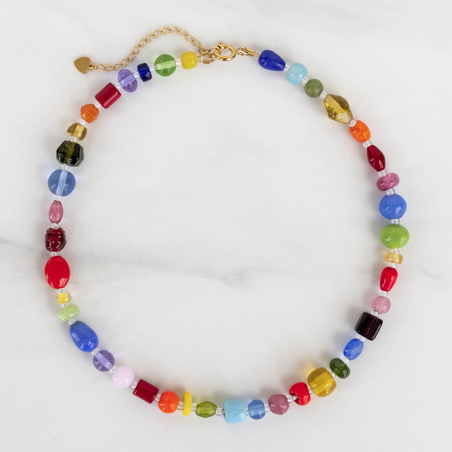 One-of-a-Kind Rainbow Chunky Beaded Necklace
