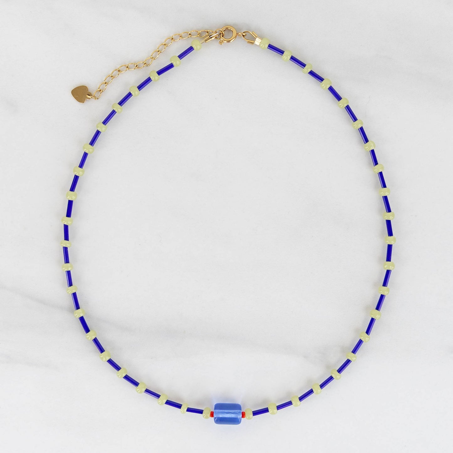 Rue Necklace | Blue & Green Beaded Necklace