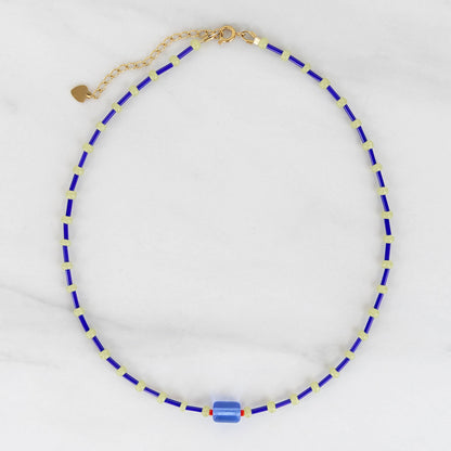 Rue Necklace | Blue & Green Beaded Necklace