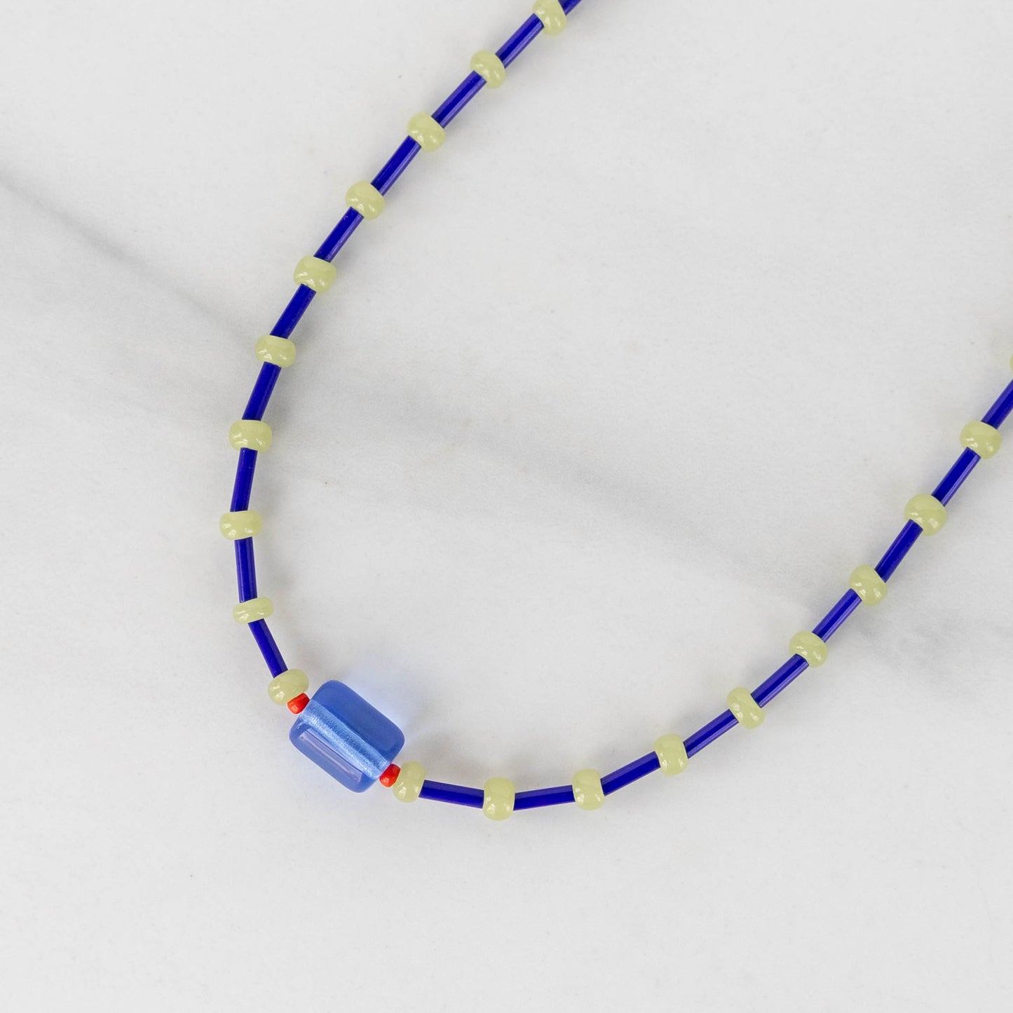 Rue Necklace | Blue & Green Beaded Necklace