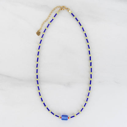Rue Necklace | Blue & Green Beaded Necklace