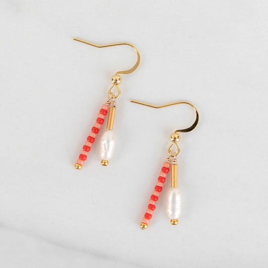 Stella Earrings | Colorful Beaded Pearl Dangle Earrings