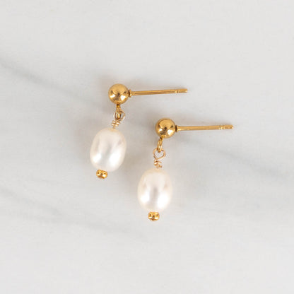 Pearl Stud Dangle Earrings