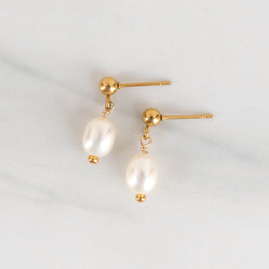 Pearl Stud Dangle Earrings