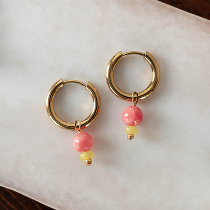 Magnolia Huggie Hoop Earrings