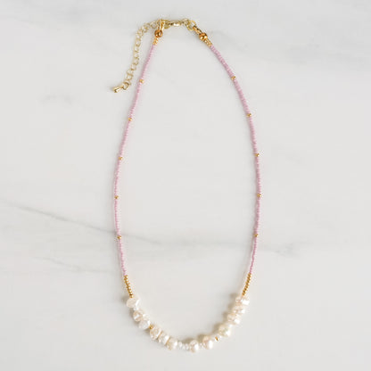 Primrose Necklace | Pearl and Glass Seed Bead Necklace