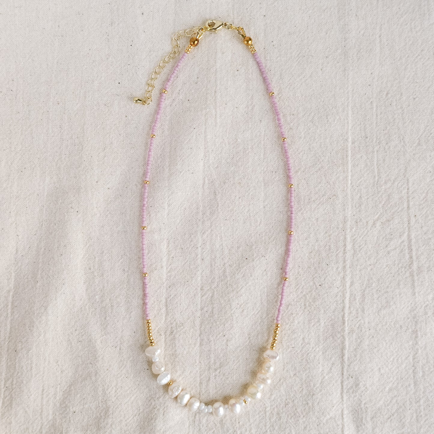 Primrose Necklace | Pearl and Glass Seed Bead Necklace