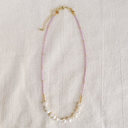 Primrose Necklace | Pearl and Glass Seed Bead Necklace