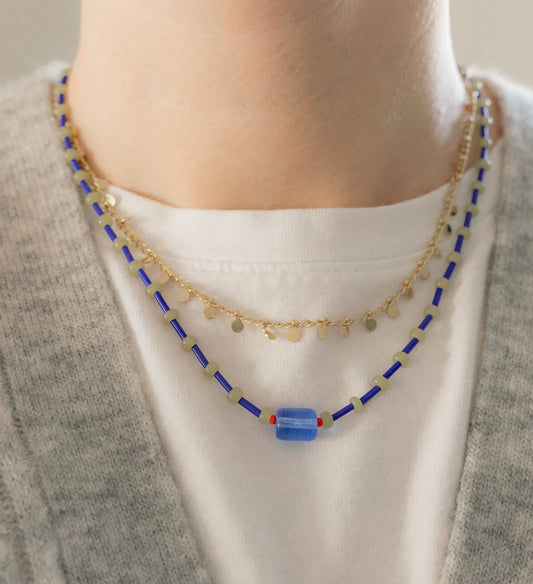 Rue Necklace | Blue & Green Beaded Necklace