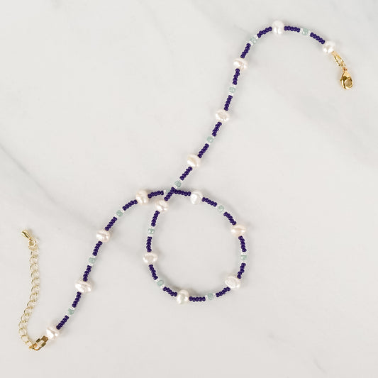 Lark Necklace | Pearl and Glass Seed Bead Necklace