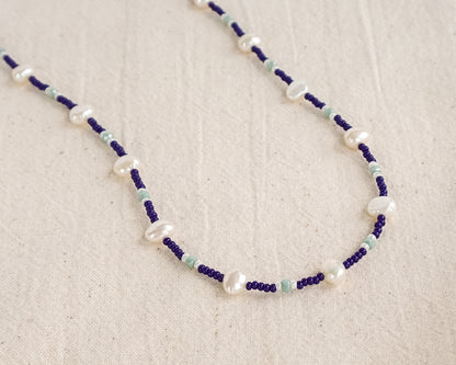 Lark Necklace | Pearl and Glass Seed Bead Necklace