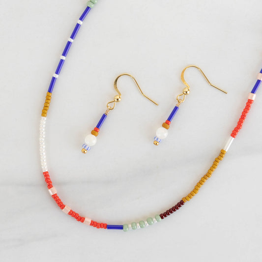 Rowan Beaded Jewelry Set | Matching Necklace & Earrings