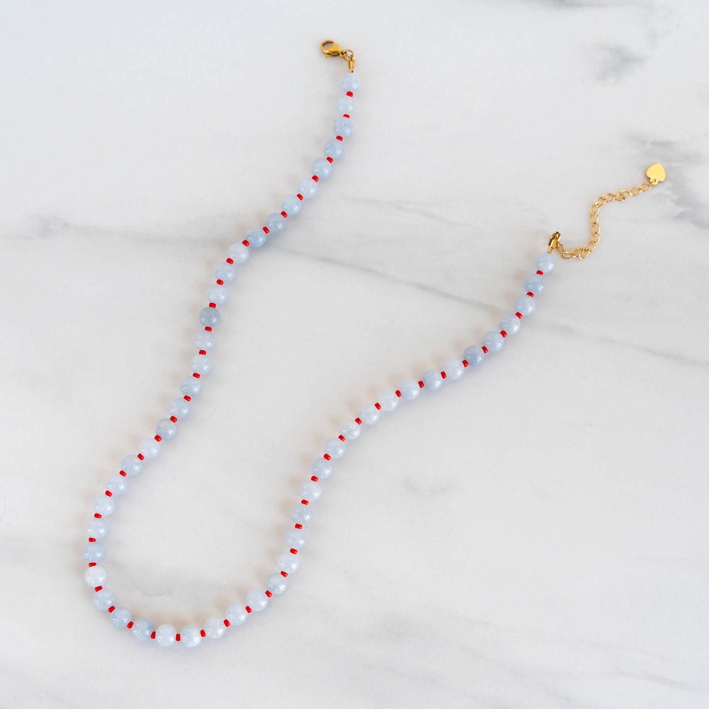 Cloud Necklace | Round Gemstone and Seed Bead Necklace