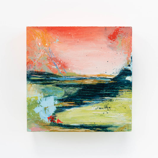 A Breath of Fresh Air | 6x6 Abstract Landscape Painting on Wood Panel