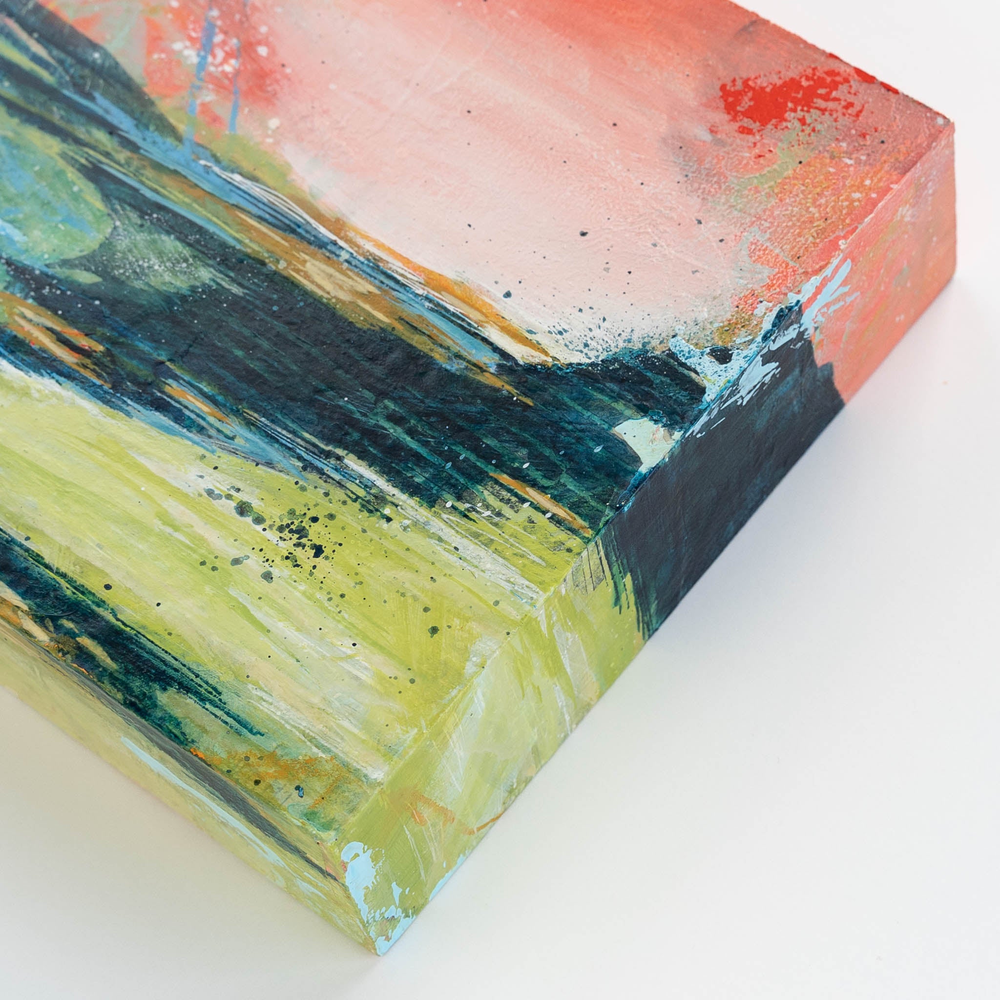 A Breath of Fresh Air | 6x6 Abstract Landscape Painting on Wood