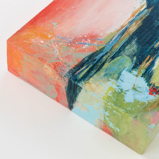 A Breath of Fresh Air | 6x6 Abstract Landscape Painting on Wood Panel