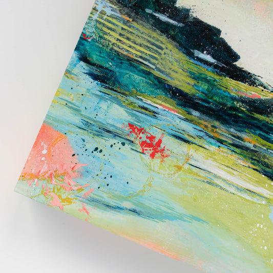 A Tune on the Breeze | 10x10 Abstract Landscape Painting on Wood Panel