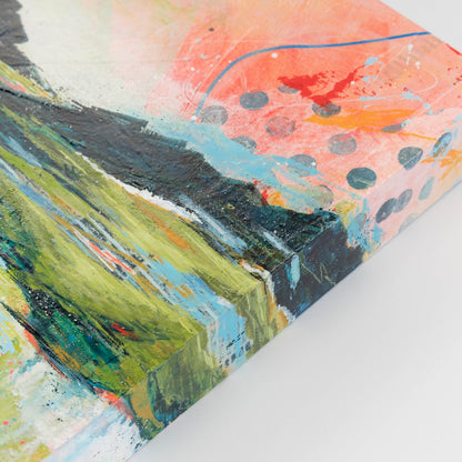 A Tune on the Breeze | 10x10 Abstract Landscape Painting on Wood Panel