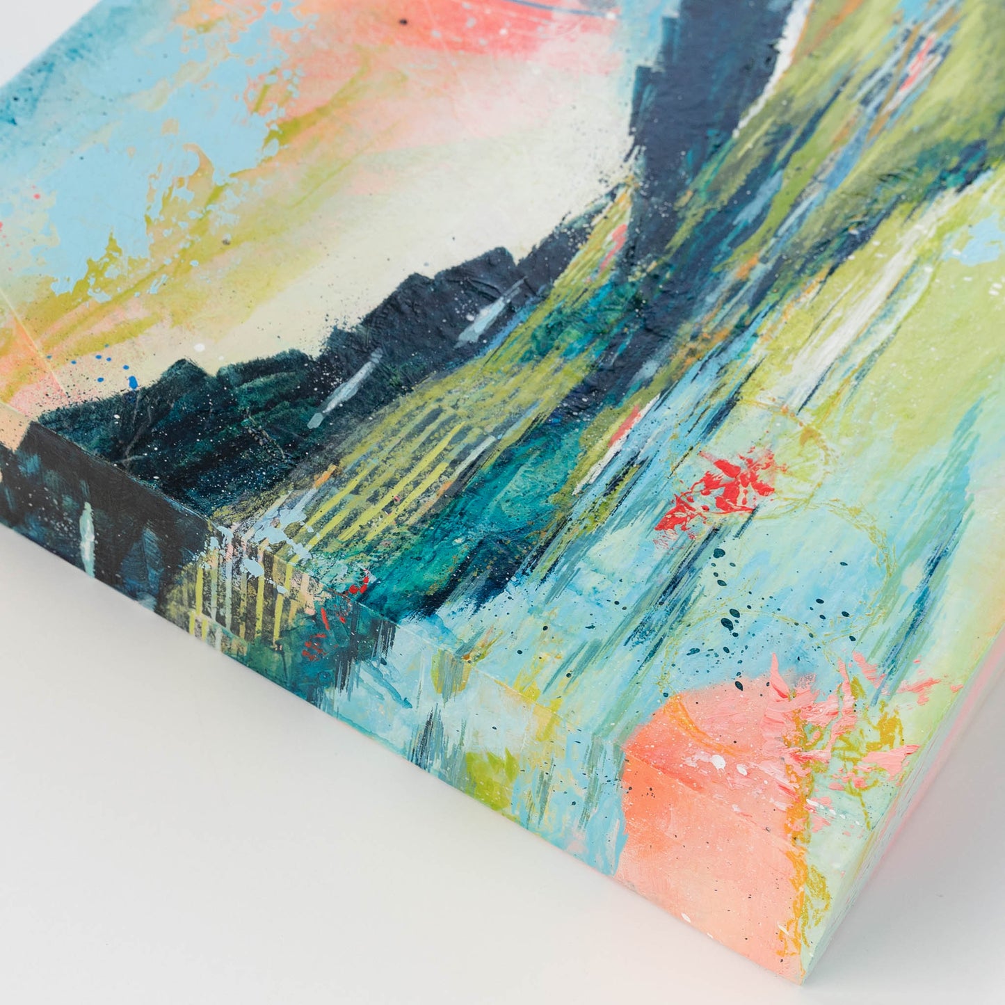 A Tune on the Breeze | 10x10 Abstract Landscape Painting on Wood Panel