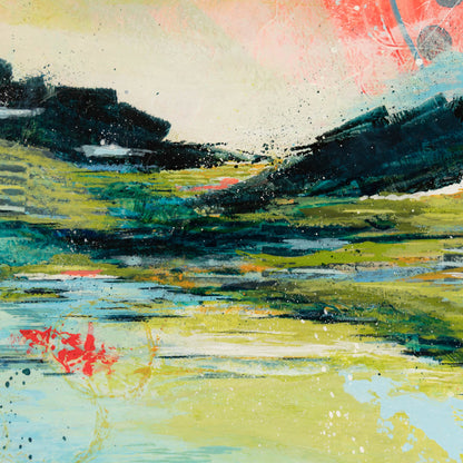 A Tune on the Breeze | 10x10 Abstract Landscape Painting on Wood Panel