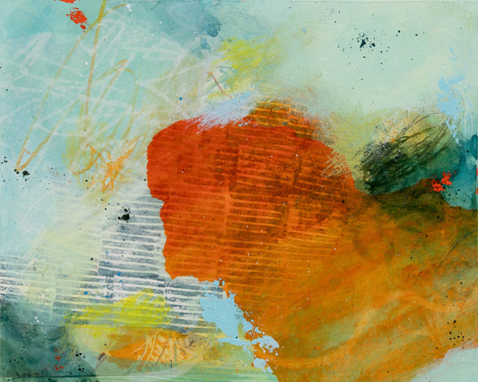 Adventure Awaits | 8x10 Abstract Painting on Wood Panel