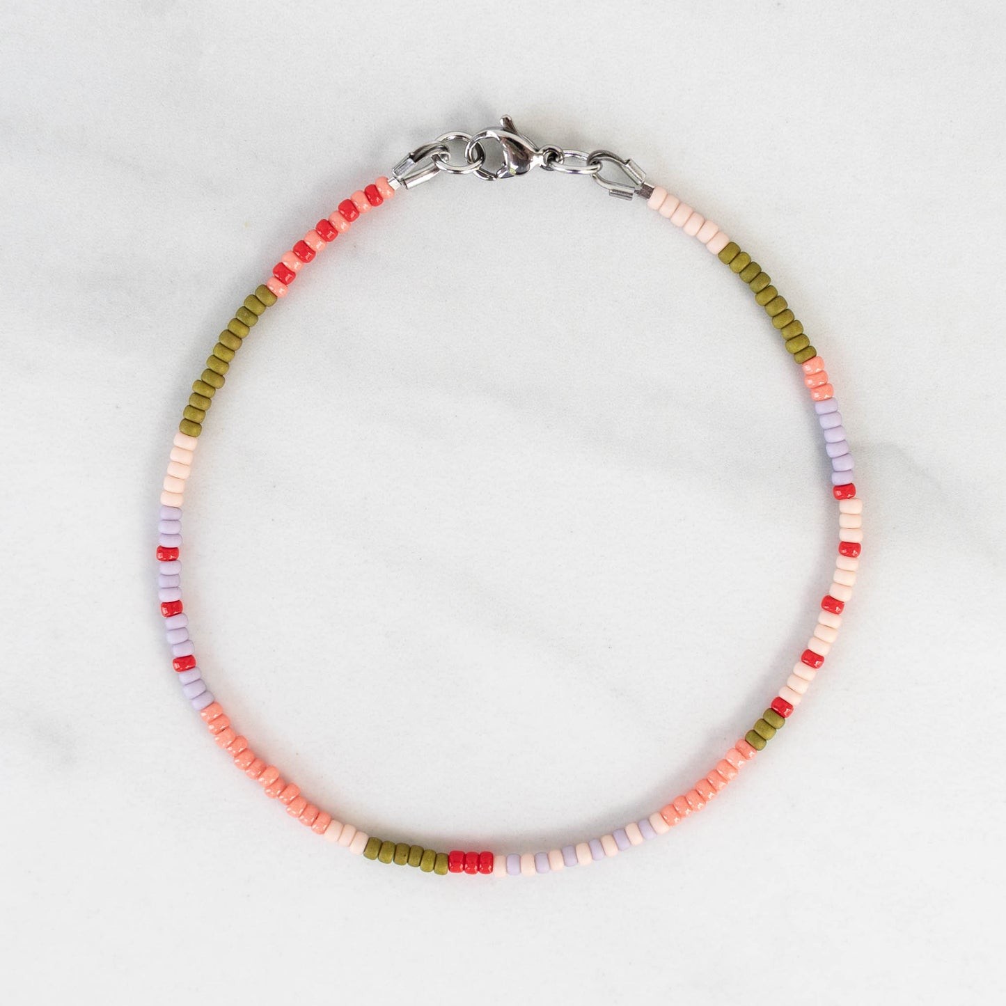 Heather Anklet | Colorful Seed Bead Anklet