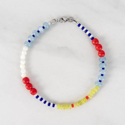 Poppy Anklet | Gemstone & Pearl Beaded Anklet