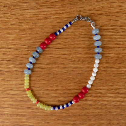 Poppy Anklet | Gemstone & Pearl Beaded Anklet