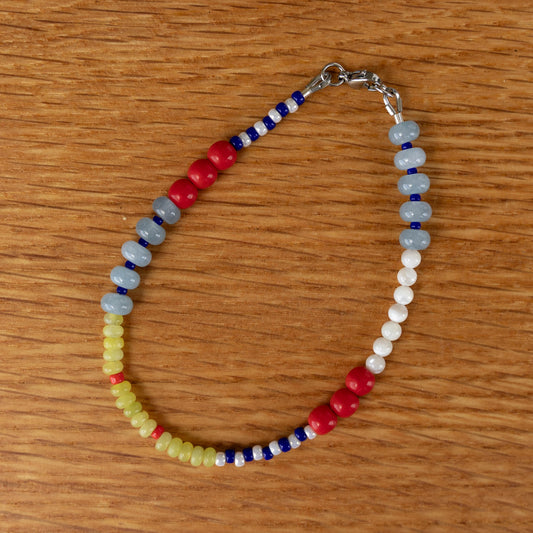 Poppy Anklet | Gemstone & Pearl Beaded Anklet