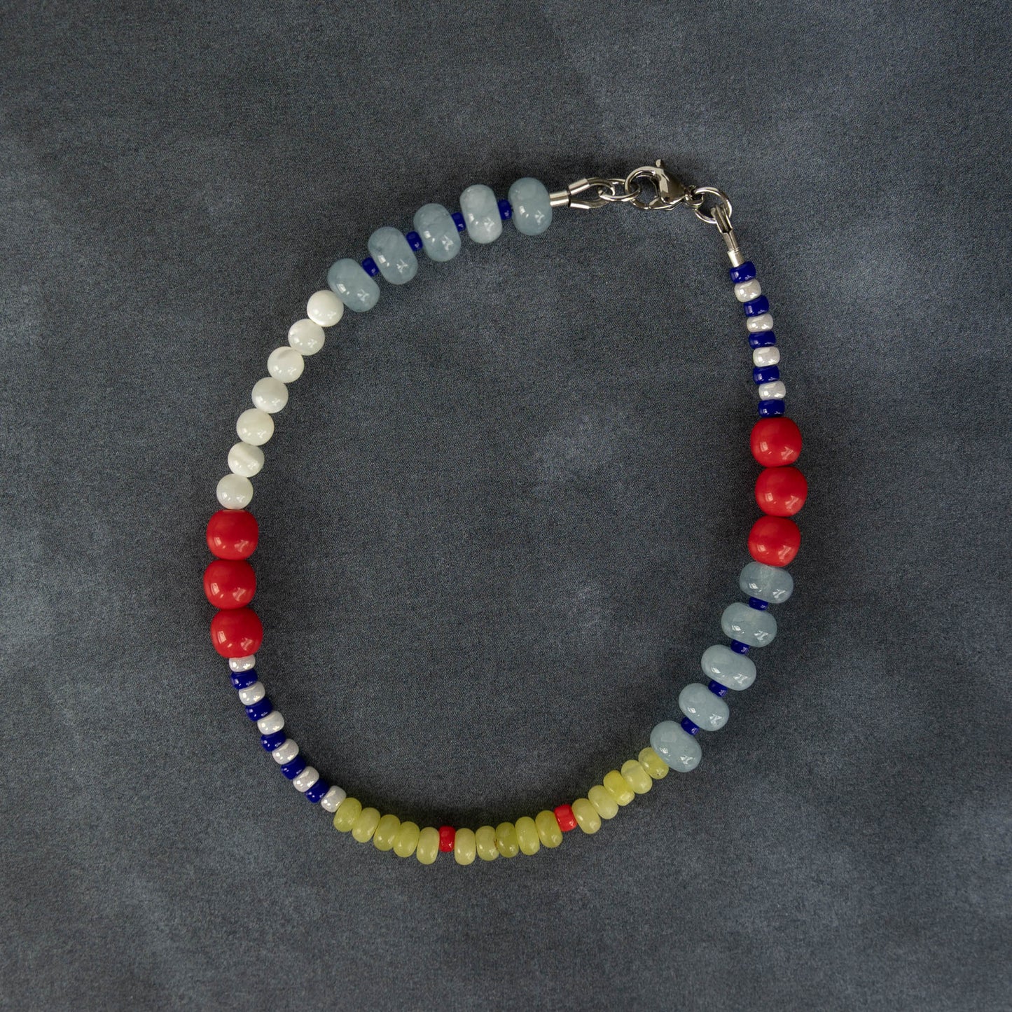 Poppy Anklet | Gemstone & Pearl Beaded Anklet