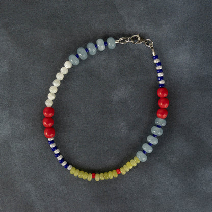 Poppy Anklet | Gemstone & Pearl Beaded Anklet