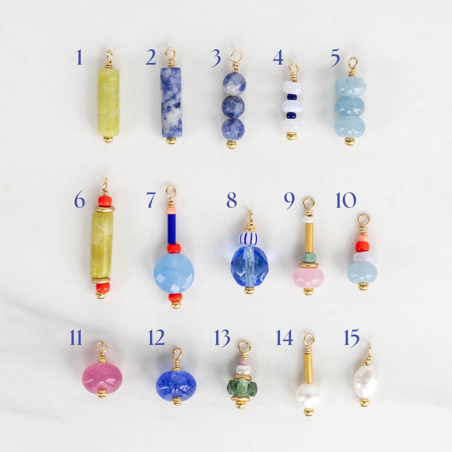 Beaded Charms | Gemstone, Pearl, and Glass Beaded Charms